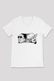 OutKast Baskılı Beyaz Unisex V Yaka Tişört - Tshirt