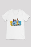 OutKast Baskılı Beyaz Unisex V Yaka Tişört - Tshirt