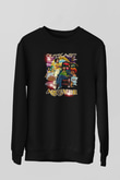 OutKast Baskılı Unisex Siyah Sweatshirt
