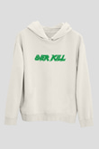 Overkill Beyaz Unisex Kapşonlu Sweatshirt