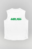 Overkill Beyaz Unisex Kolsuz Tişört