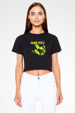 Overkill Siyah  Crop Top Tişört