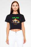 Overkill Siyah Crop Top Tişört