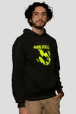 Overkill Siyah Unisex Kapüşonlu Sweatshirt
