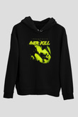 Overkill Siyah Unisex Kapüşonlu Sweatshirt