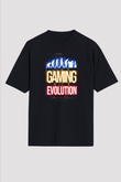 Oyuncu Evrimi Baskılı Unisex Oversize Tişört - Tshirt