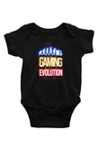 Oyuncu Evrimi Baskılı Unisex  Siyah Bebek Body - Zıbın