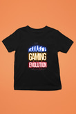 Oyuncu Evrimi Baskılı Unisex Siyah Çocuk Tişörtü - Tshirt