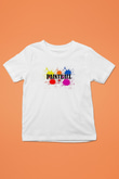 Paintball Baskılı Unisex Beyaz Çocuk Tişört - Tshirt