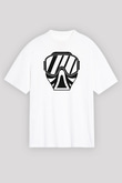 Paintball Baskılı Unisex Beyaz Oversize Tişört - Tshirt