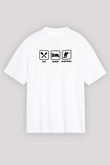 Paintball Baskılı Unisex Beyaz Oversize Tişört - Tshirt
