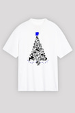 Paintball Baskılı Unisex Beyaz Oversize Tişört - Tshirt