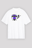 Paintball Baskılı Unisex Beyaz Oversize Tişört - Tshirt