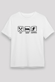 Paintball Baskılı Unisex Beyaz Tişört - Tshirt