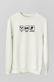 Paintball Baskılı Unisex Ekru Sweatshirt