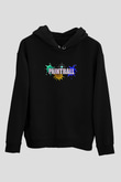 Paintball Baskılı Unisex Siyah Kapüşonlu Sweatshirt