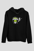 Paintball Baskılı Unisex Siyah Kapüşonlu Sweatshirt