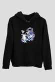 Paintball Baskılı Unisex Siyah Kapüşonlu Sweatshirt