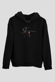 Paintball Baskılı Unisex Siyah Kapüşonlu Sweatshirt