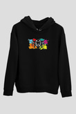 Paintball Baskılı Unisex Siyah Kapüşonlu Sweatshirt