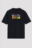 Paintball Baskılı Unisex Siyah Oversize Tişört