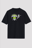 Paintball Baskılı Unisex Siyah Oversize Tişört