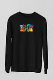 Paintball Baskılı Unisex Siyah Sweatshirt
