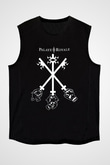 Palaye Royale Baskılı Unisex Siyah Kolsuz Tişört - Tshirt