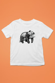 Panda Baskılı Beyaz Unisex Çocuk Tişört