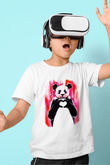 Panda Baskılı Beyaz Unisex Çocuk Tişört
