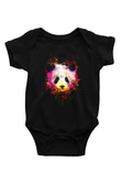 Panda BaskılıSiyah  Bebek Body - Zıbın