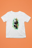 Panda Beyaz Unisex Çocuk Tişört