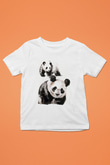 Panda Beyaz Unisex Çocuk Tişört