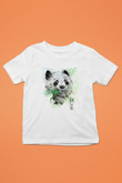 Panda Beyaz Unisex Çocuk Tişört