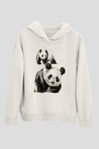 Panda Beyaz Unisex Hoodie