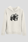 Panda Beyaz Unisex Kapşonlu Sweatshirt