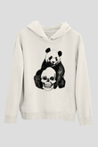Panda Beyaz Unisex Kapşonlu Sweatshirt
