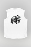 Panda Beyaz Unisex Kolsuz Tişört