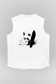 Panda Beyaz Unisex Kolsuz Tişört