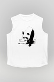 Panda Beyaz Unisex Kolsuz Tişört
