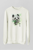 Panda Beyaz Unisex Sweatshirt