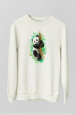 Panda Beyaz Unisex Sweatshirt