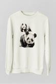 Panda Beyaz Unisex Sweatshirt