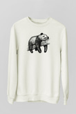 Panda Beyaz Unisex Sweatshirt