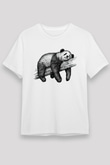 Panda Beyaz Unisex Tişört T-Shirt - TişörtFabrikası
