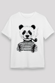 Panda Beyaz Unisex Tişört T-Shirt - TişörtFabrikası