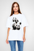 Panda Beyaz Unisex Tişört T-Shirt - TişörtFabrikası