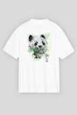 Panda Beyaz Unisex Tişört T-Shirt - TişörtFabrikası