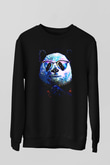 Panda Siyah Unisex Sweatshirt