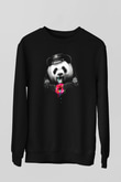 Panda Siyah Unisex Sweatshirt